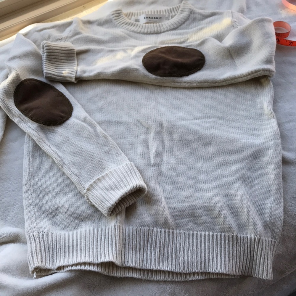 Zara knit sweater with elbow patches
